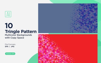 Lebendiger dreieckiger Musterhintergrund in mehreren Farben und Größen 107