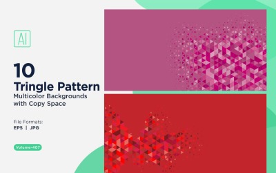 Lebendiger dreieckiger Musterhintergrund in mehreren Farben und Größen 197