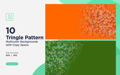 Vibrant Triangular Pattern Background in Multi Colors And Sizes 113