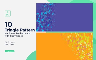 Bunte Dreiecke in verschiedenen Größen Vielseitiger Musterhintergrund 90