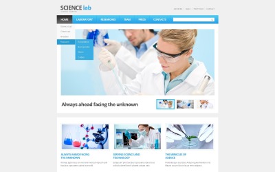 Modelo de site responsivo do laboratório de ciências