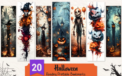 Pacote de marcadores de leitura para impressão de Halloween