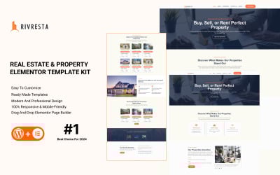 Rivresta – Kit de plantillas Elementor para anuncios inmobiliarios y de propiedades