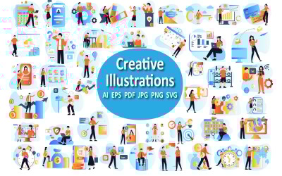 Colección de ilustraciones creativas