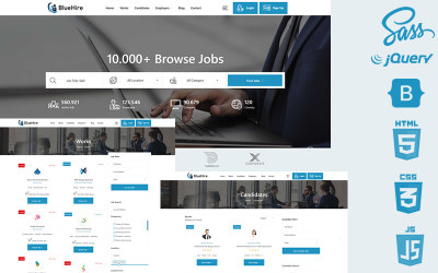 BlueHire - Šablona webových stránek Html5 a Css3 portálu pracovních příležitostí