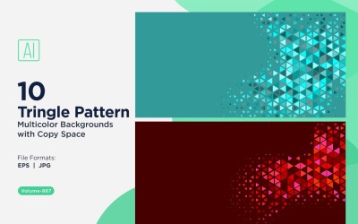 Lebendiger dreieckiger Musterhintergrund in mehreren Farben und Größen 887