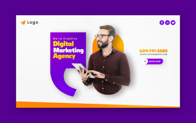 Šablona webového banneru agentury pro digitální marketing 2