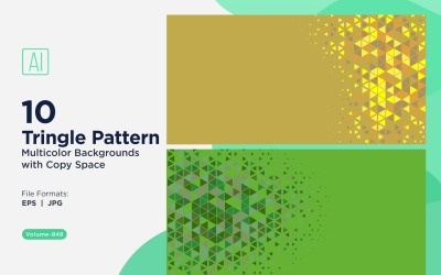 Sfondo con motivo triangolare vibrante in più colori e dimensioni 848