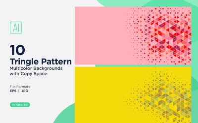 Sfondo con motivo triangolare vibrante in più colori e dimensioni 861