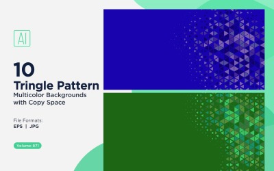 Sfondo con motivo triangolare vibrante in più colori e dimensioni 871