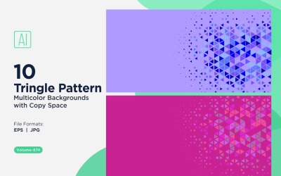 Sfondo con motivo triangolare vibrante in più colori e dimensioni 874