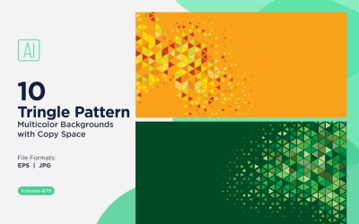 Sfondo con motivo triangolare vibrante in più colori e dimensioni 879