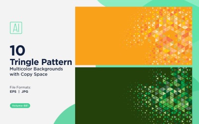 Sfondo con motivo triangolare vibrante in più colori e dimensioni 881