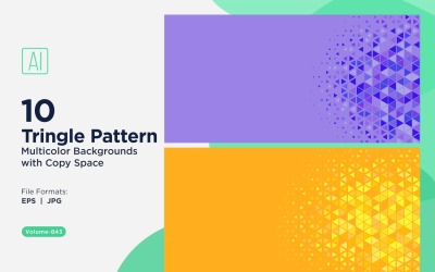 Vibrant Triangular Pattern Background in Multi Colors &amp;amp; Sizes 843