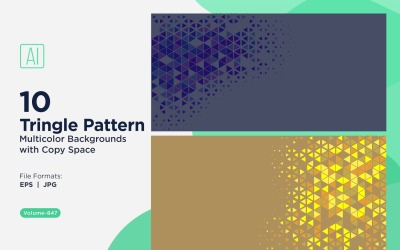 Vibrant Triangular Pattern Background in Multi Colors &amp;amp; Sizes 847