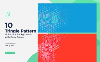 Vibrant Triangular Pattern Background in Multi Colors &amp;amp; Sizes 865