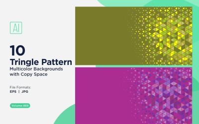Vibrant Triangular Pattern Background in Multi Colors &amp;amp; Sizes 869