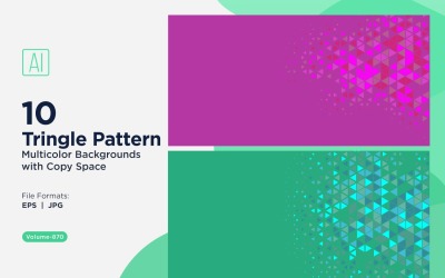 Vibrant Triangular Pattern Background in Multi Colors &amp;amp; Sizes 870