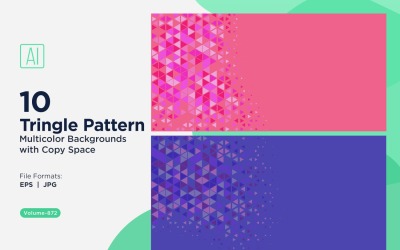 Vibrant Triangular Pattern Background in Multi Colors &amp;amp; Sizes 872