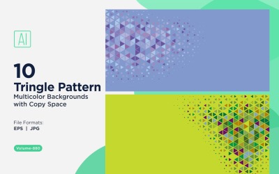 Vibrant Triangular Pattern Background in Multi Colors &amp;amp; Sizes 880