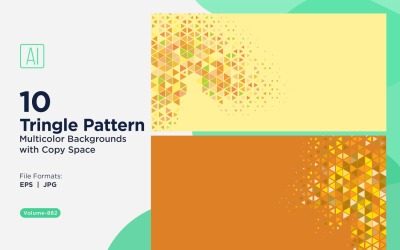 Vibrant Triangular Pattern Background in Multi Colors &amp;amp; Sizes 882