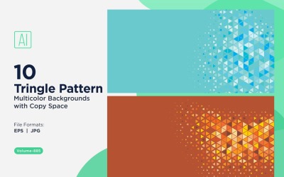 Vibrant Triangular Pattern Background in Multi Colors &amp;amp; Sizes 885