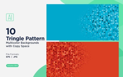 Vibrant Triangular Pattern Background in Multi Colors &amp;amp; Sizes 894