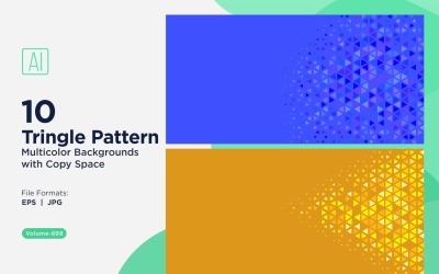 Vibrant Triangular Pattern Background in Multi Colors &amp;amp; Sizes 898