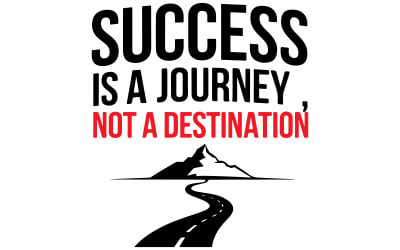 a t-shirt  'Success is a journey, not a destination