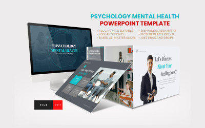 Modelo de PowerPoint de saúde mental e psicologia