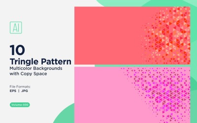 Sfondo con motivo triangolare vibrante in più colori e dimensioni 930