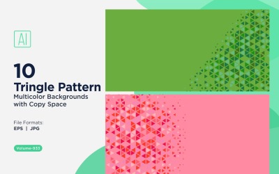 Sfondo con motivo triangolare vibrante in più colori e dimensioni 933
