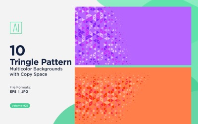 Vibrant Triangular Pattern Background in Multi Colors &amp;amp; Sizes 928