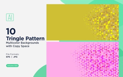 Zářivý trojúhelníkový vzor na pozadí ve více barvách a velikostech 925