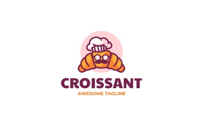 Croissant Mascot Cartoon Logo 2