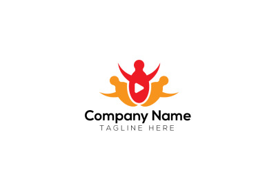 Modelo de logotipo de canal e áudio de pessoas