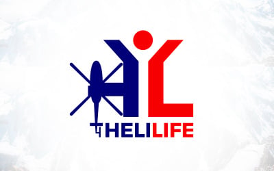 Písmeno H Pilot vrtulníku Písmeno L Life Logo Design