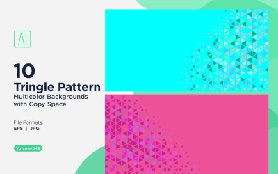 Sfondo con motivo triangolare vibrante in più colori e dimensioni 949