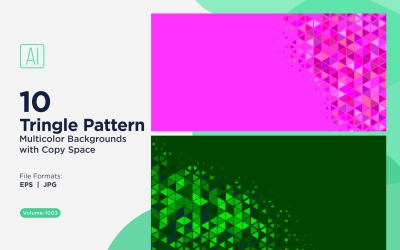 Sfondo con motivo triangolare vibrante in più colori e dimensioni 1003