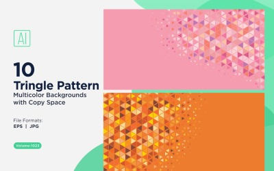 Sfondo con motivo triangolare vibrante in più colori e dimensioni 1023