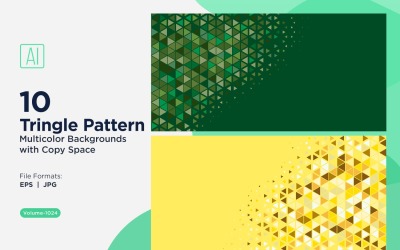 Sfondo con motivo triangolare vibrante in più colori e dimensioni 1024