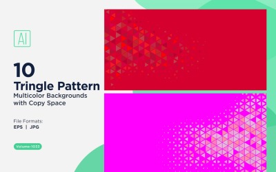 Sfondo con motivo triangolare vibrante in più colori e dimensioni 1033