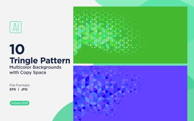 Sfondo con motivo triangolare vibrante in più colori e dimensioni 1036