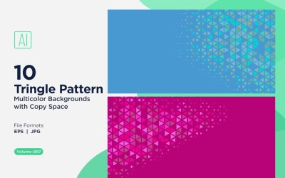Sfondo con motivo triangolare vibrante in più colori e dimensioni 967