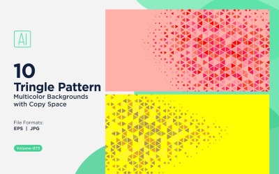 Sfondo con motivo triangolare vibrante in più colori e dimensioni 973