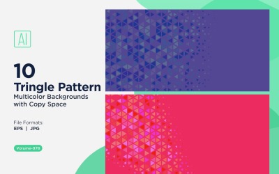 Sfondo con motivo triangolare vibrante in più colori e dimensioni 978