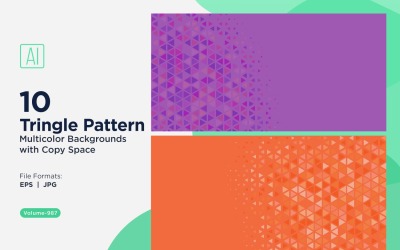 Vibrant Triangular Pattern Background in Multi Colors And Sizes 987