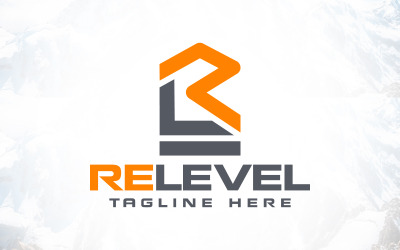 Logo della lettera R House Re Level Construction Design