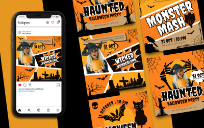 Modello di social media per la festa di Halloween