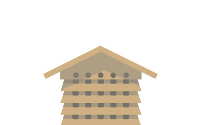 Wooden beehive icon vector illustration